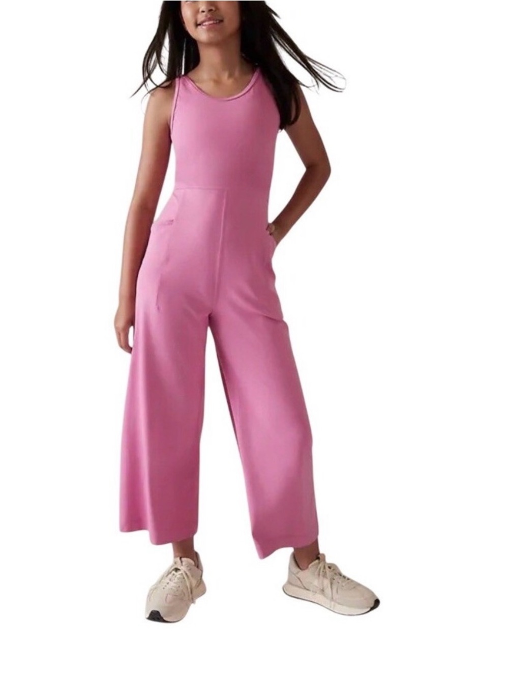 Athleta Girl Pink Sleeveless Wide-Leg Girls' Jumpsuit